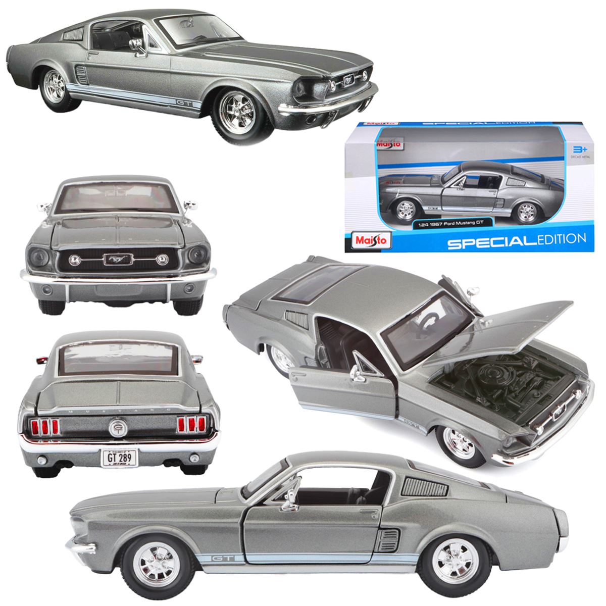 MAİSTO SPECİAL EDİTİON 31260 1967 FORD MUSTANG GT DİE CAST METAL 1:24 3+ 1