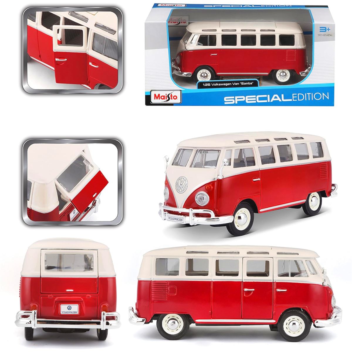 MAİSTO SPECİAL EDİTİON 31956 VALKSWAGEN VAN SAMBA DİE CAST METAL 1:25 3+ 1