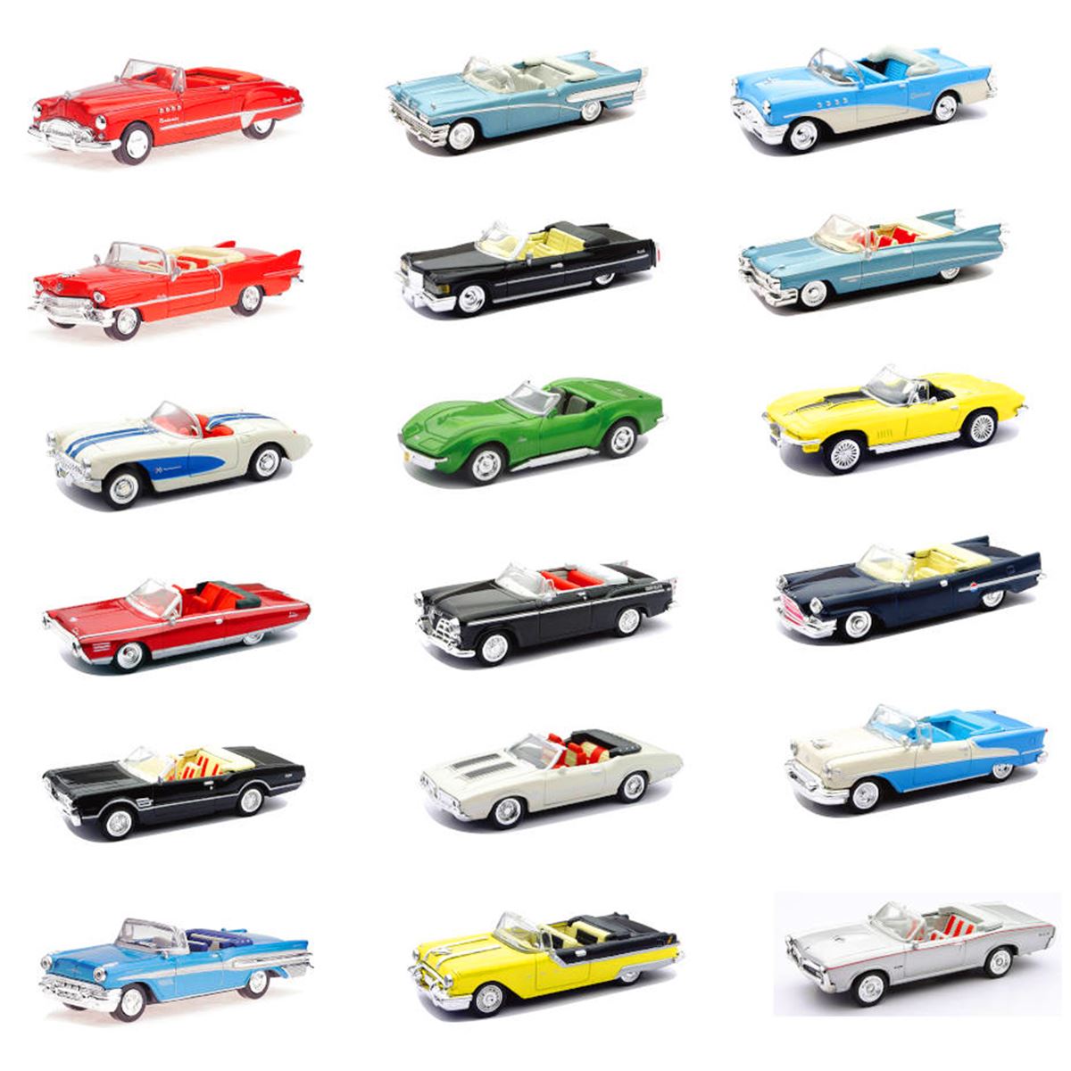 SUNMAN NEW RAY CRUİSER COLLECTİON ARABA 48017N AMERİKAN SERİ DİE-CAST METAL 1:43 24 LÜ 5+ 1