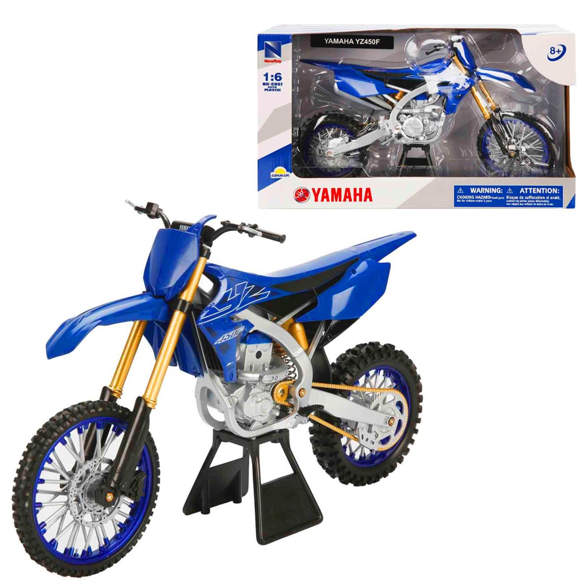 SUNMAN NEW RAY MOTOSİKLET 49703 YAMAHA YZ450F DİE-CAST WİTH PLASTİC 1:6 8+ 1