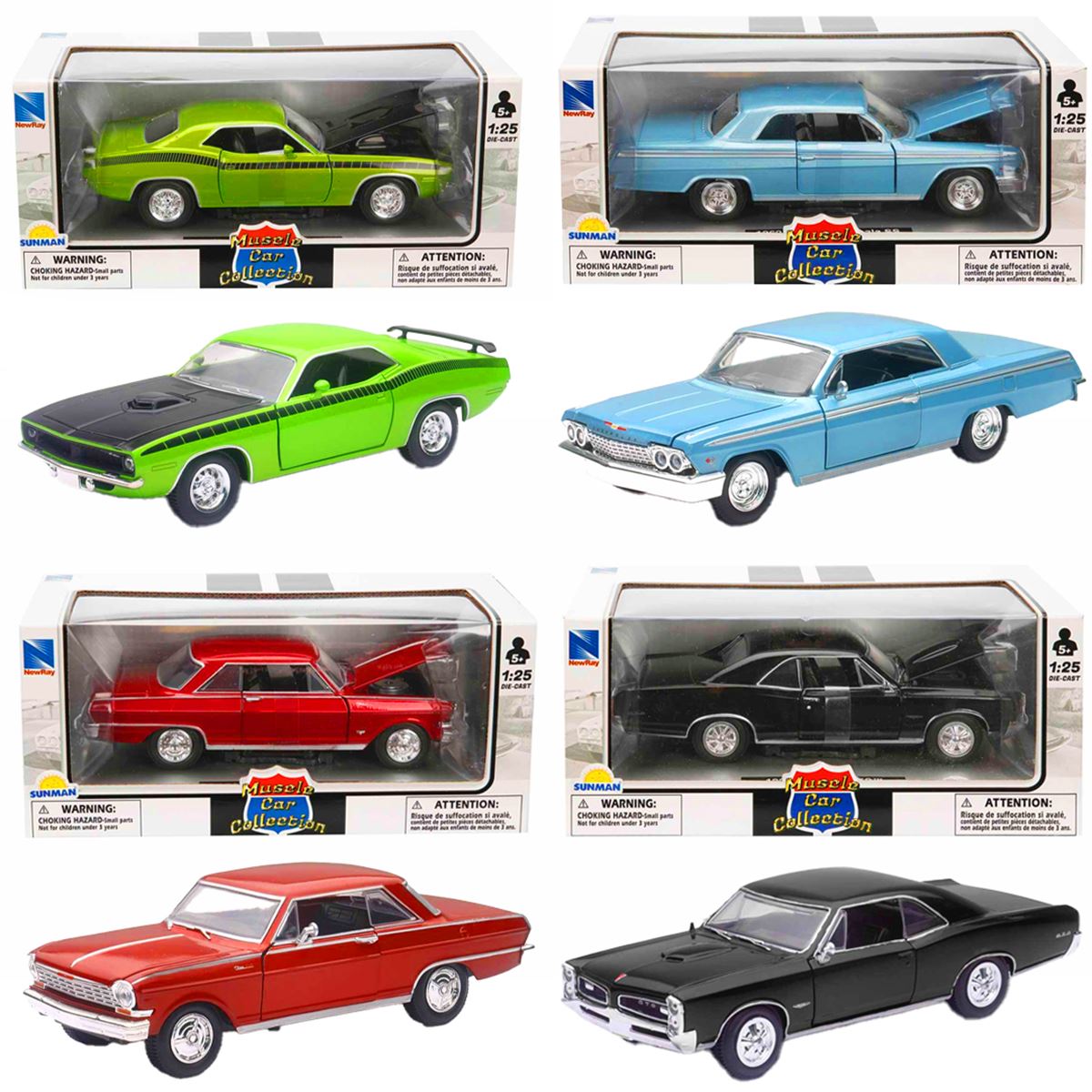 SUNMAN NEW RAY ARABA 71873A MUSCLE SERİ DİE-CAST METAL 1:25 5+ 1