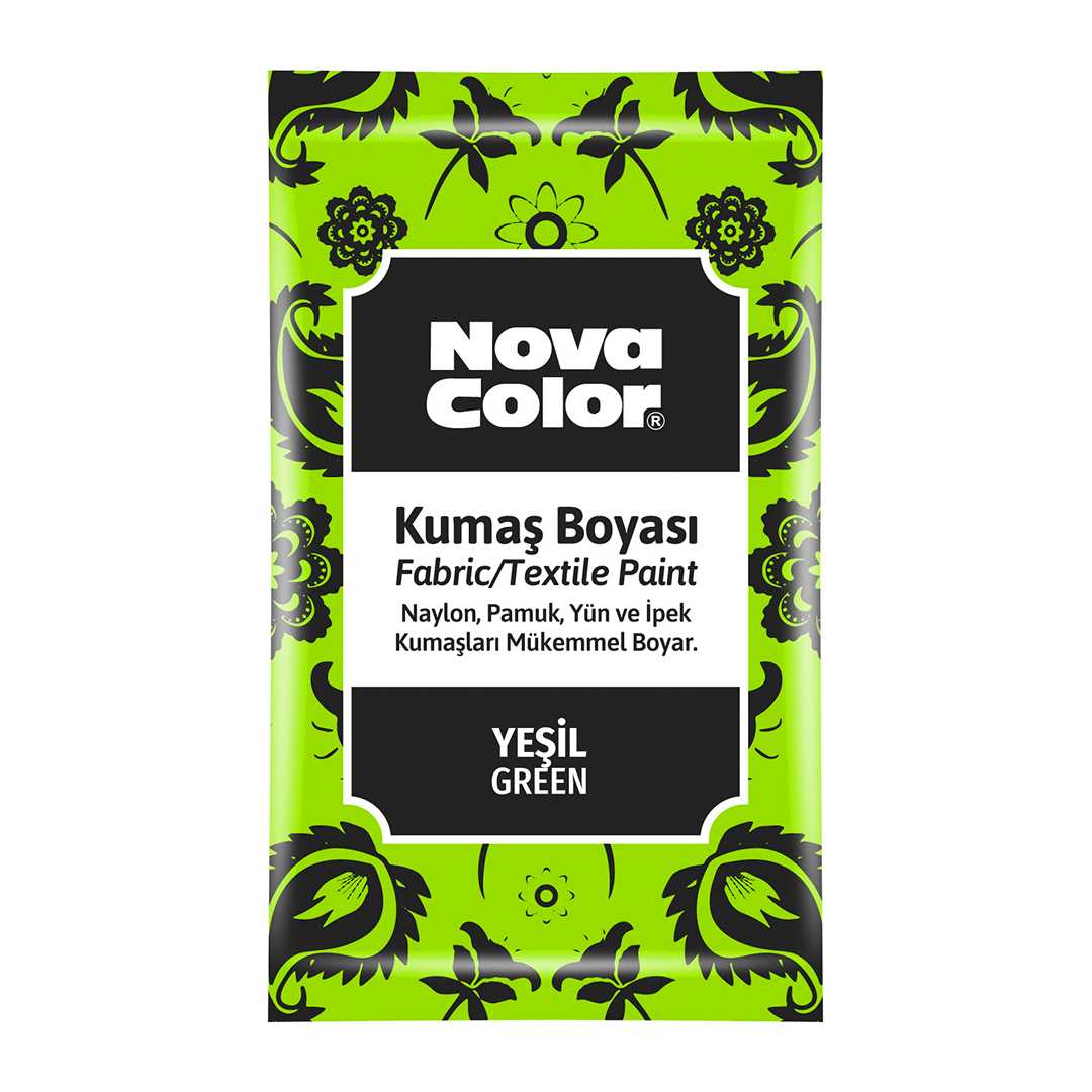 NOVA COLOR KUMAŞ BOYASI TOZ YEŞİL 12 Lİ NC-903 1
