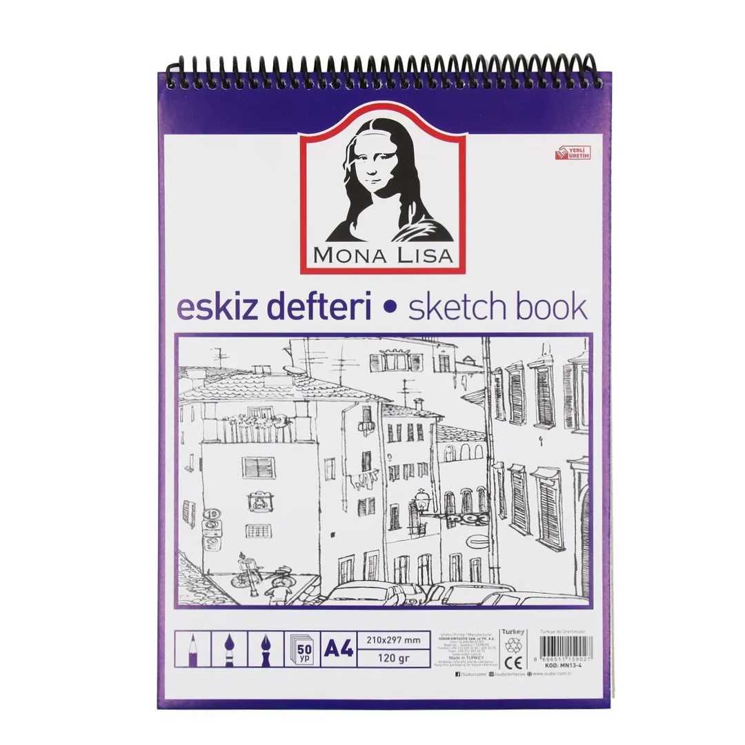 MONALİSA ESKİZ DEFTERİ A4 SPİRALLİ 120 GR 50 YP MN13-4 1