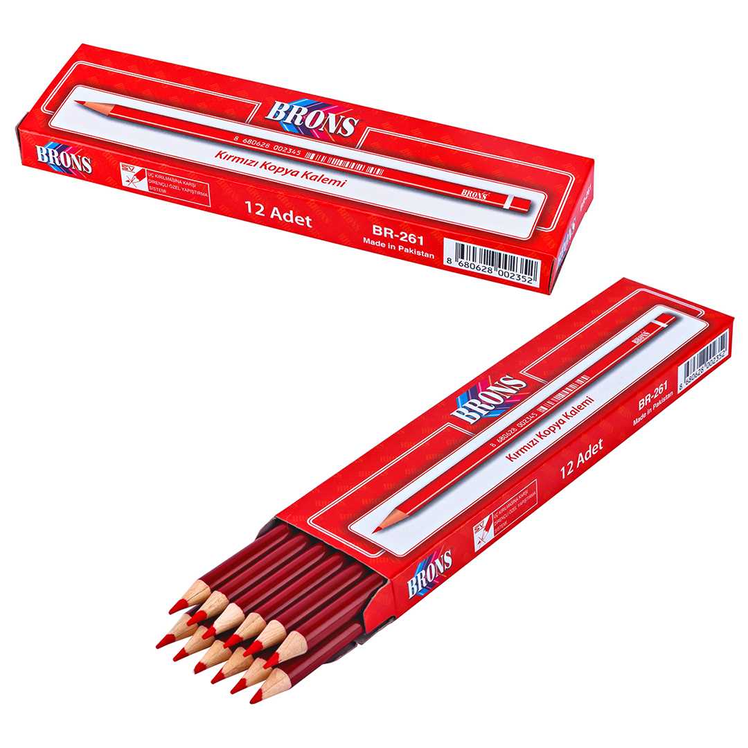 BRONS KOPYA KALEMİ BR-261 KIRMIZI 4 LÜ 1