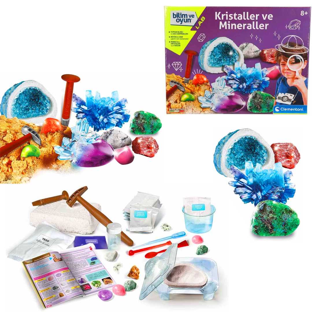 CLEMENTONİ BİLİM VE OYUN 64964 KRİSTALLER VE MİNERALLER 8+ 1