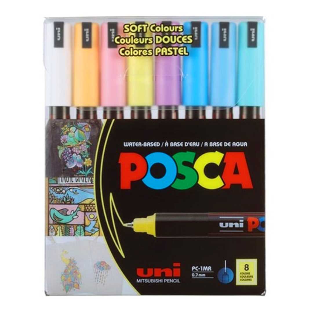 UNİ POSTER MARKÖRÜ POSCA PC-1MR 07 SOFT PASTEL RENK 8 Lİ 1