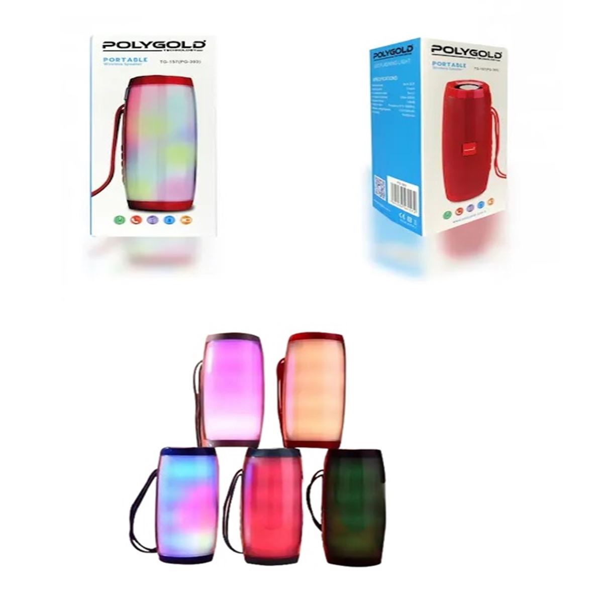 POLYGOLD SPEAKER PG-393 USB+SD KART BLUETOOTH IŞIKLI 1