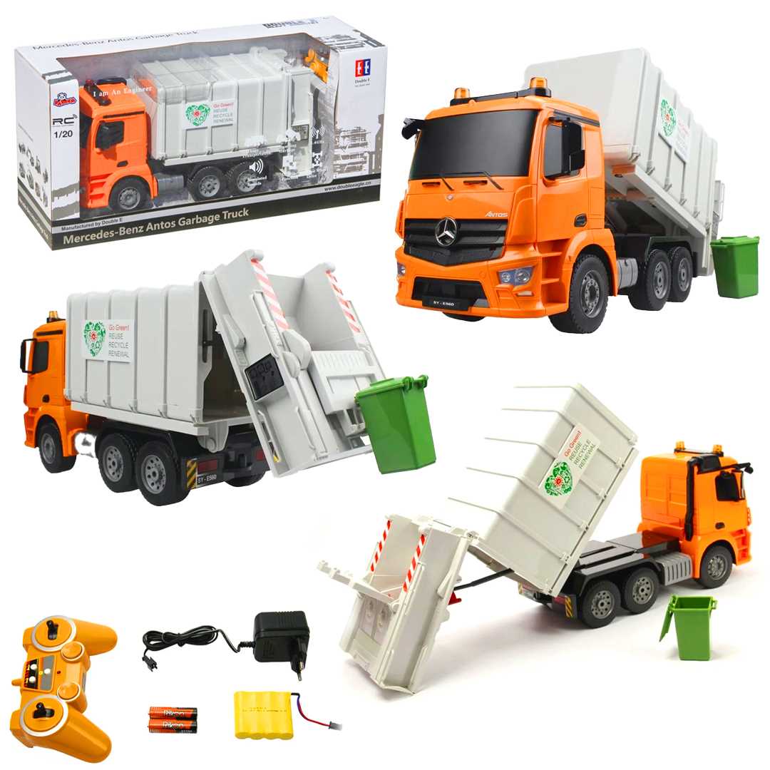 VARDEM KUMANDALI E560-003 ÇÖP KAMYONU MERCEDES-BENZ ŞARJLI PİLLİ SESLİ 1:20 2.4GHZ 1