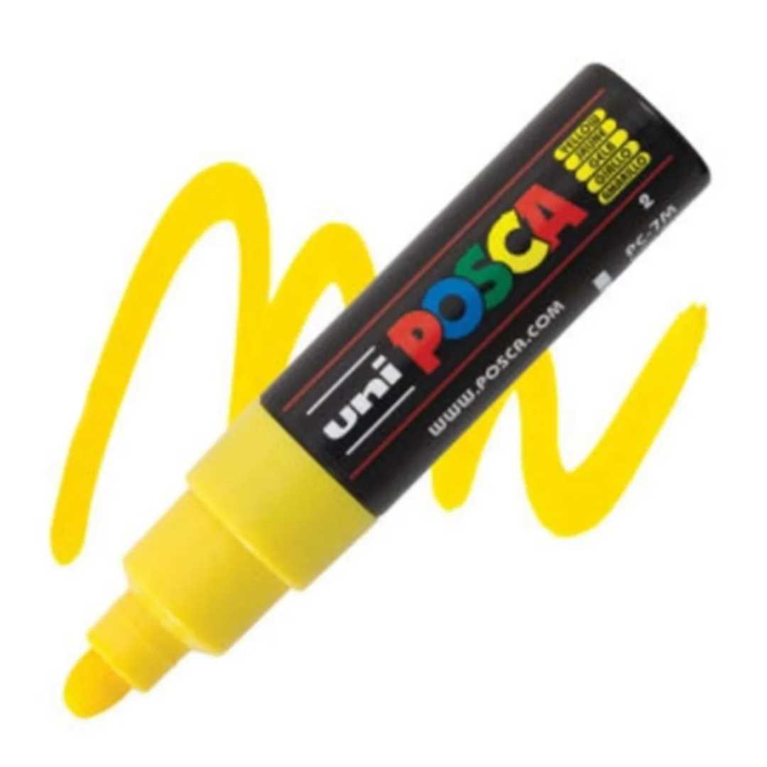 UNİ POSTER MARKÖRÜ POSCA PC-7M 4.5-5.5 SARI 6 LI 1