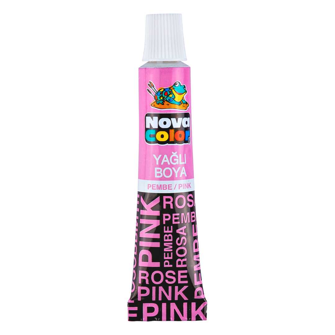 NOVA COLOR YAĞLI BOYA TÜP PEMBE 12 Lİ NC-136 1