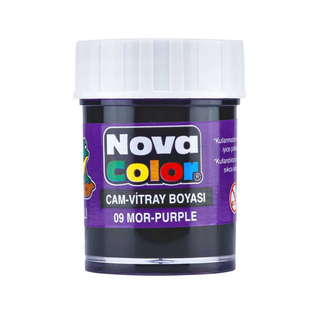 NOVA COLOR CAM BOYASI SU BAZLI MOR 12 Lİ NC-157 1