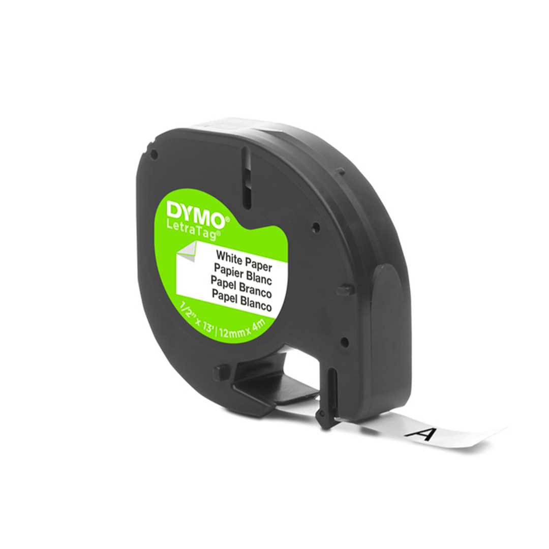 DYMO LETRATAG ŞERİT ETİKET KAĞIT BEYAZ 12 MM x 4 M 721510 1