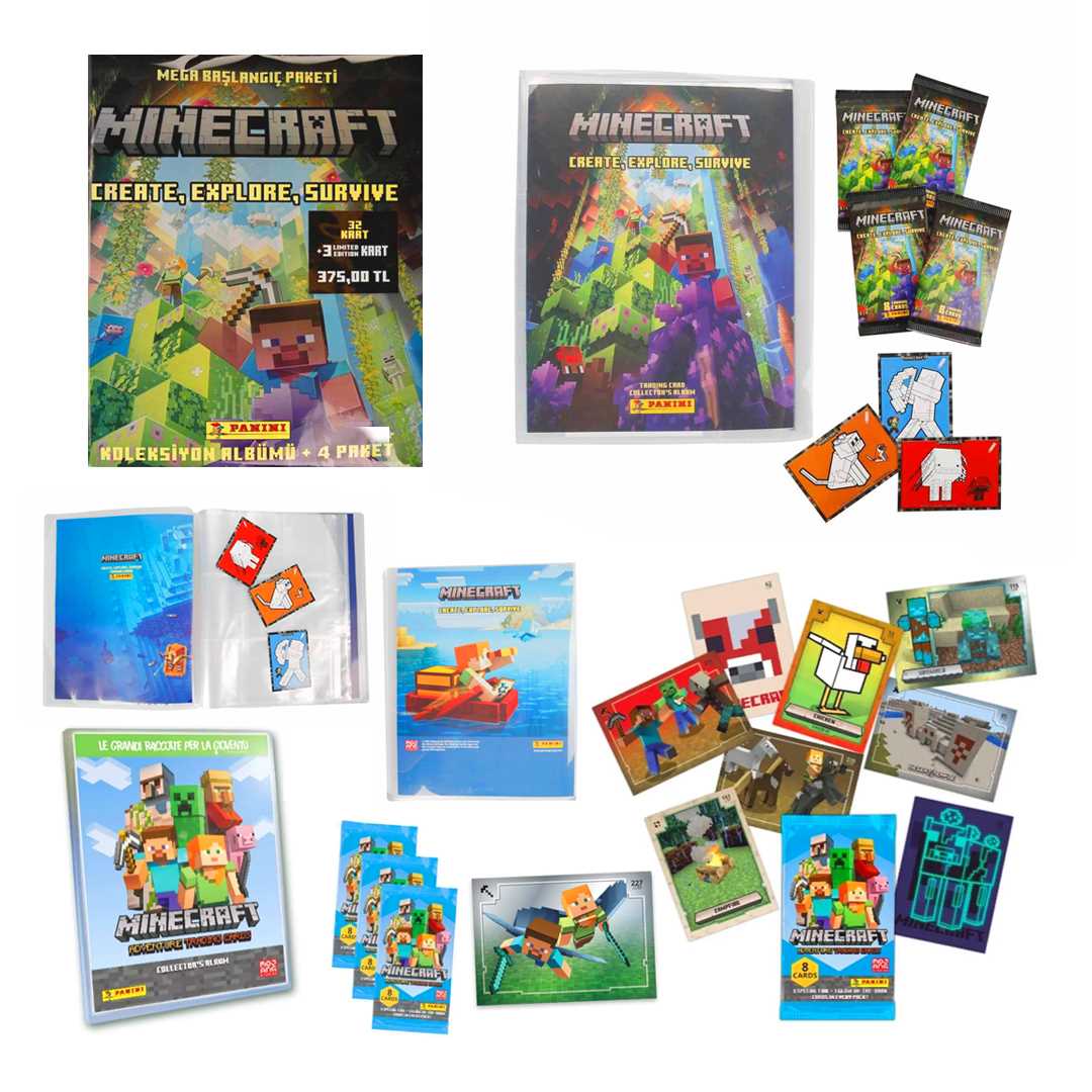 PANİNİ MİNECRAFT MEGA BAŞLANGIÇ SETİ 3+ 1