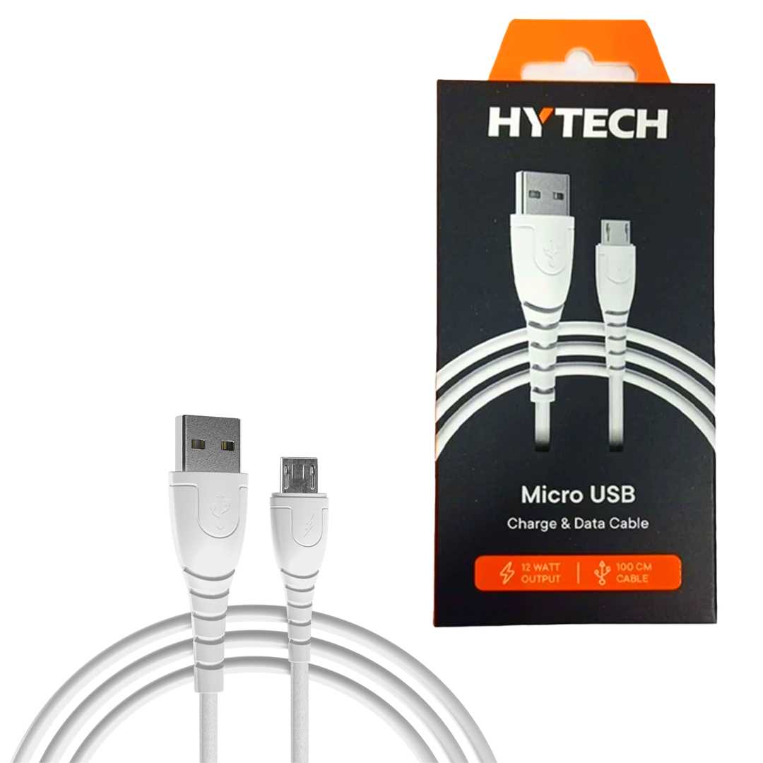 HYTECH ŞARJ KABLOSU HY-XTK10 MİCRO BEYAZ 2.4A 100 CM 1