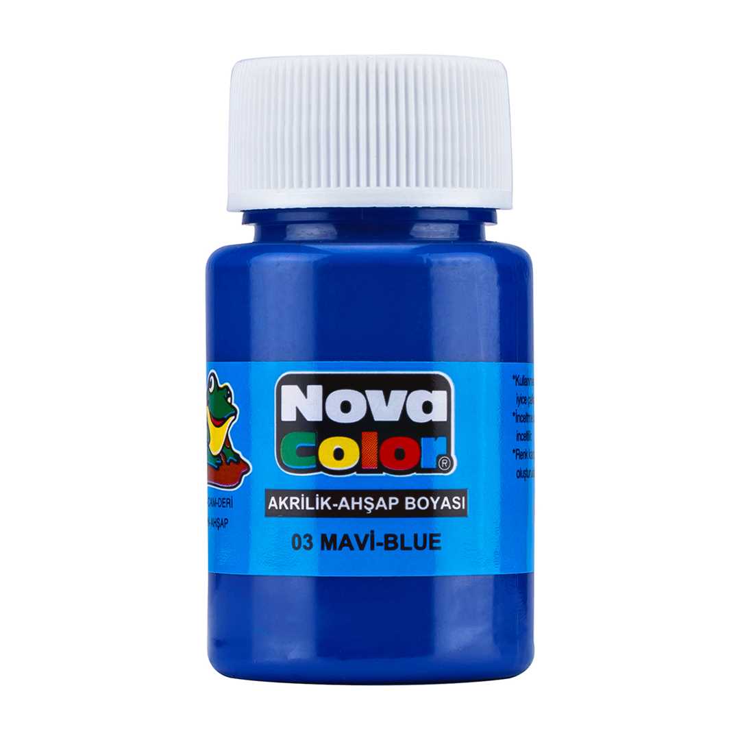 NOVA COLOR AKRİLİK BOYA ŞİŞE 30 ML MAVİ 12 Lİ NC-171 1