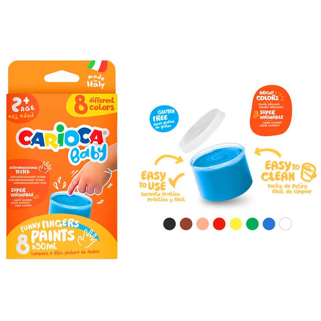 CARİOCA PARMAK BOYASI BABY 50 ML 8 RENK 43174 1