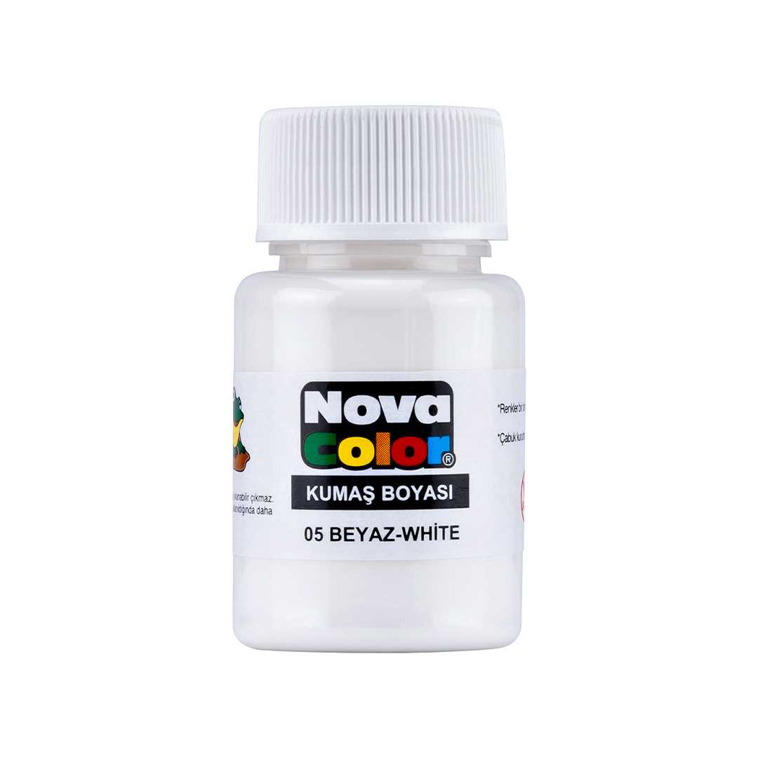 NOVA COLOR KUMAŞ BOYASI ŞİŞE 30 ML BEYAZ 12 Lİ NC-163 1
