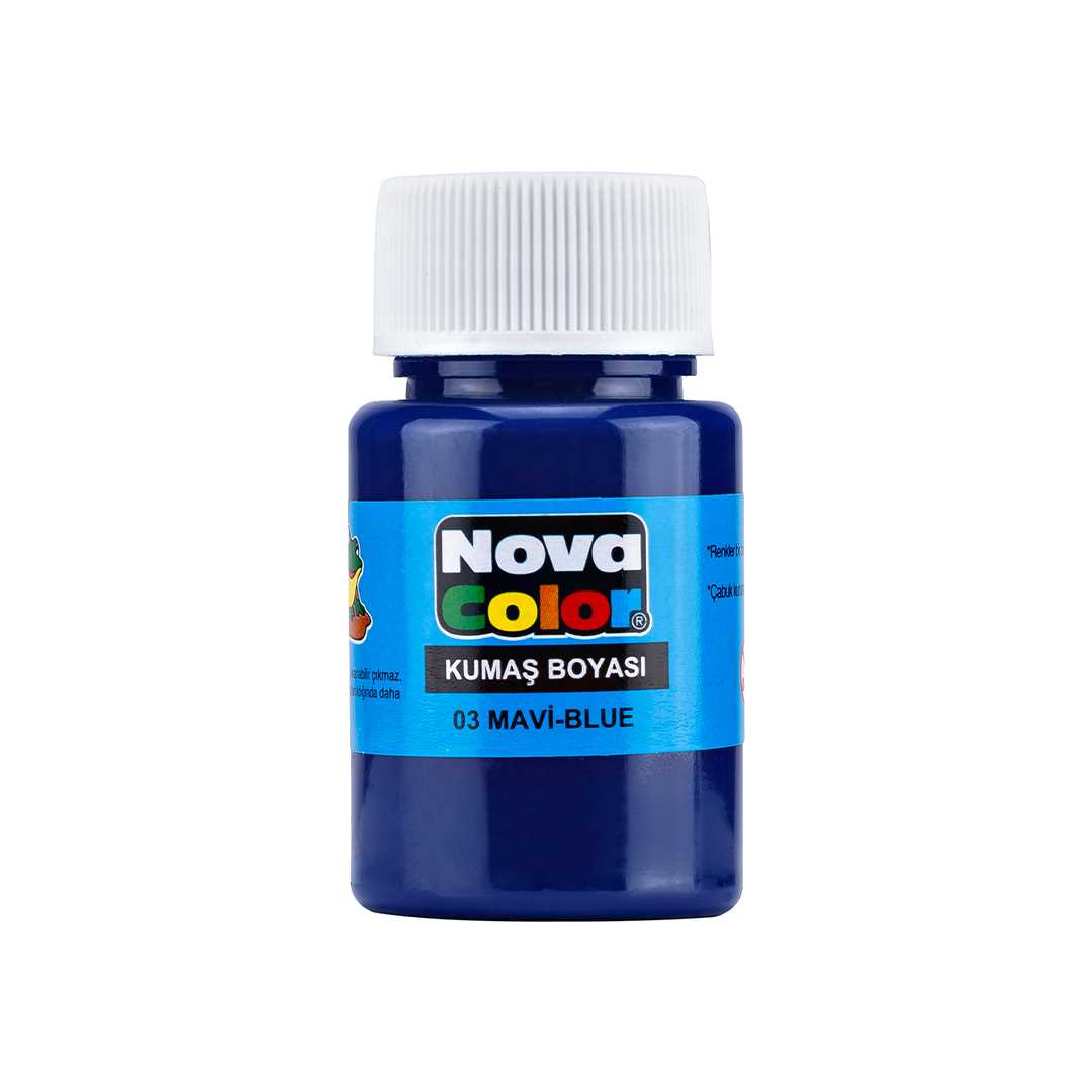 NOVA COLOR KUMAŞ BOYASI ŞİŞE 30 ML MAVİ 12 Lİ NC-161 1