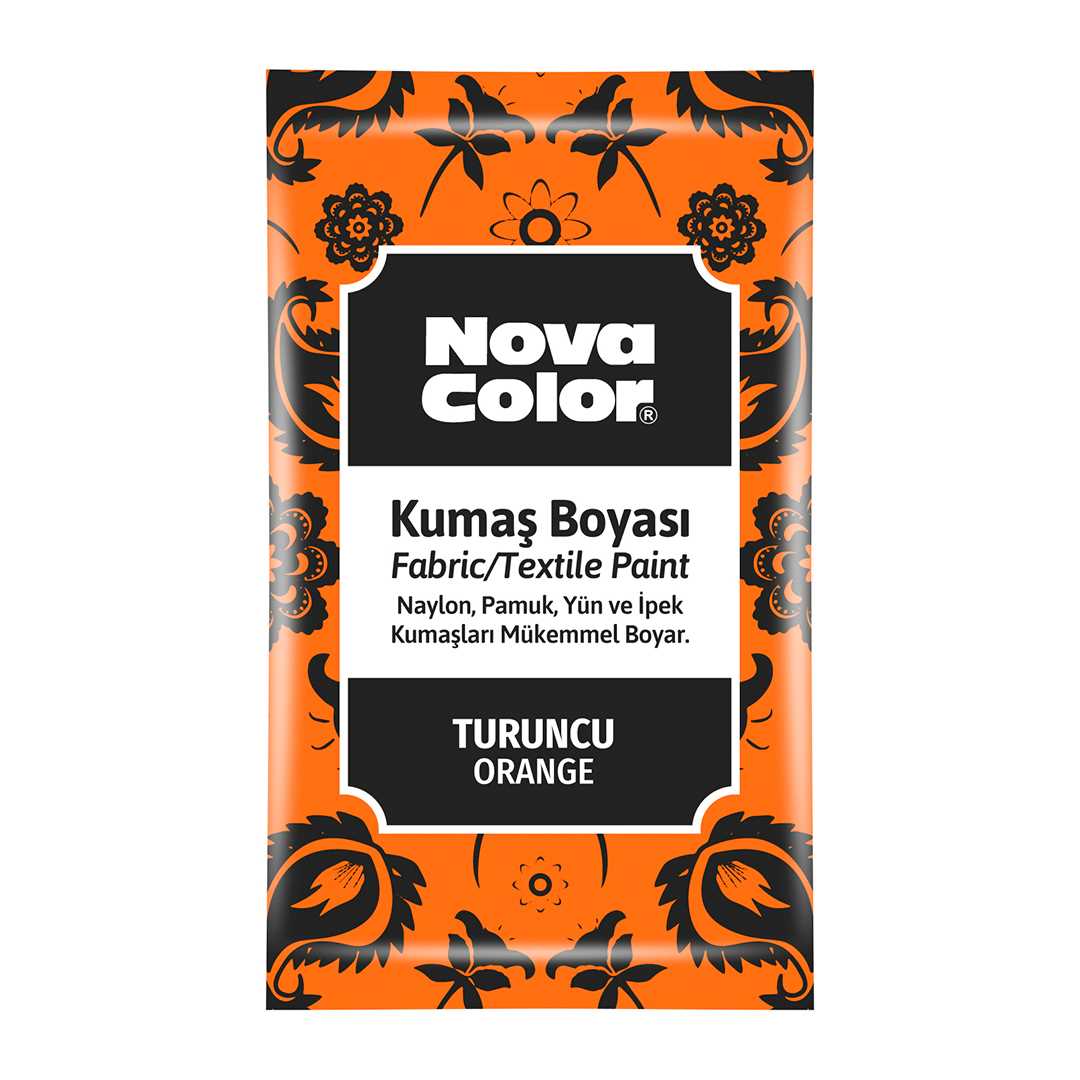 NOVA COLOR KUMAŞ BOYASI TOZ TURUNCU 12 Lİ NC-906 1