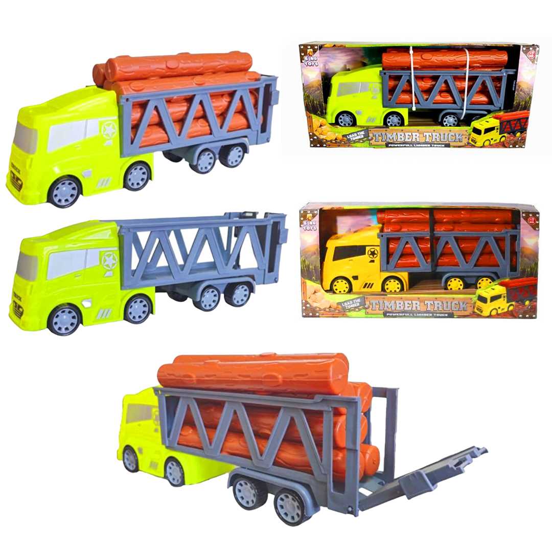 KİNG TOYS SÜRTMELİ KERESTE KAMYONU LAL1125 TİMBER TRUCK 3+ 1
