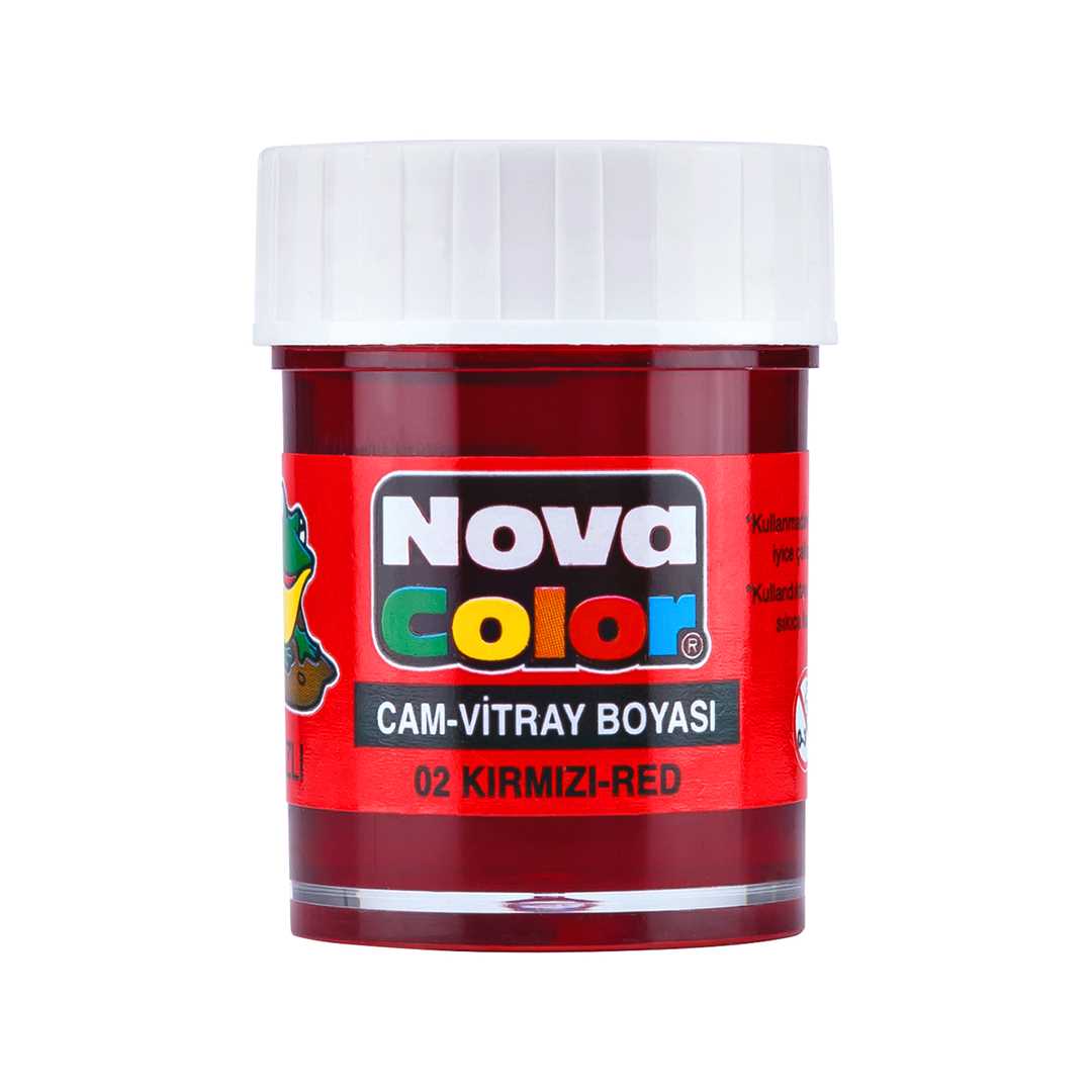NOVA COLOR CAM BOYASI SU BAZLI KIRMIZI 12 Lİ NC-150 1