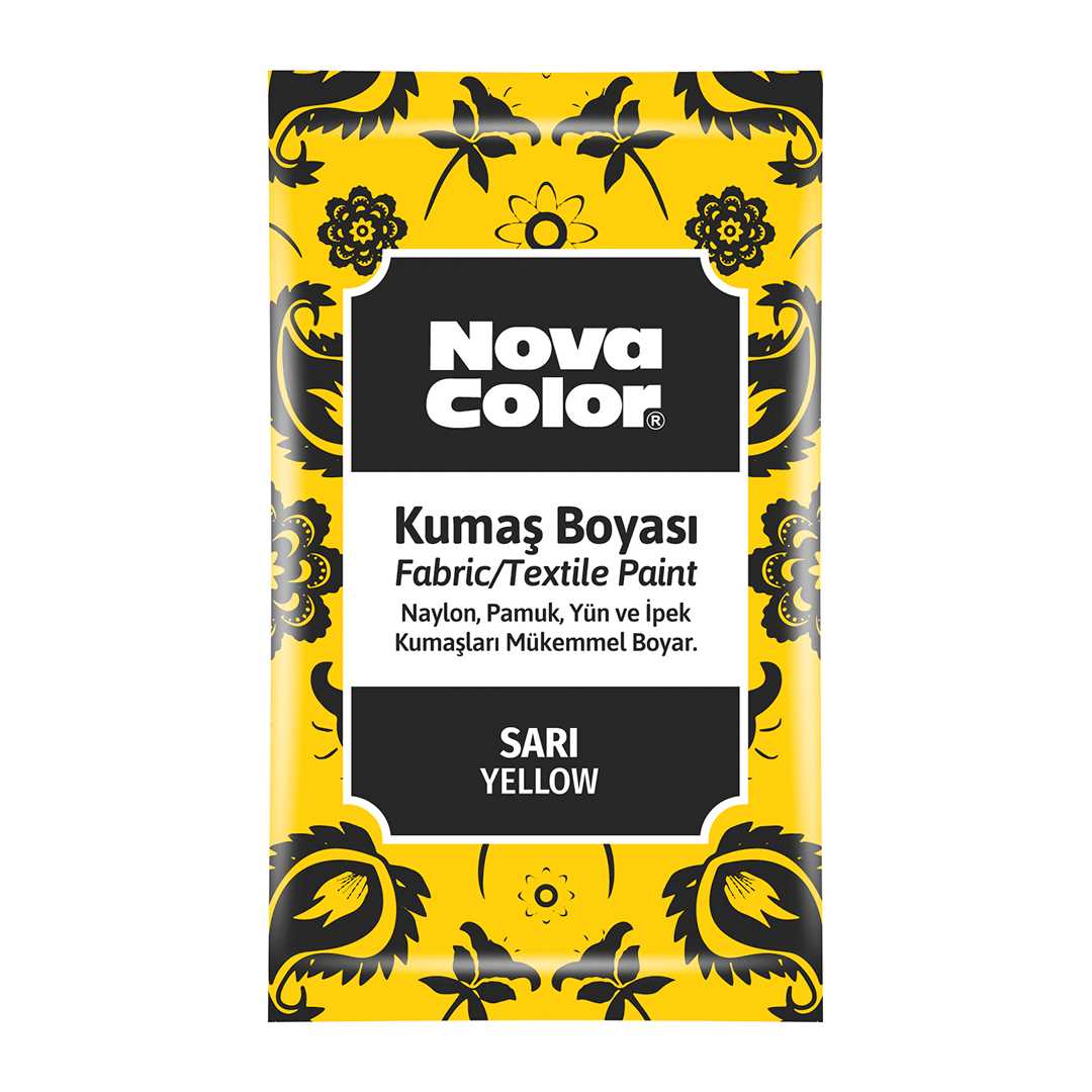 NOVA COLOR KUMAŞ BOYASI TOZ SARI 12 Lİ NC-900 1
