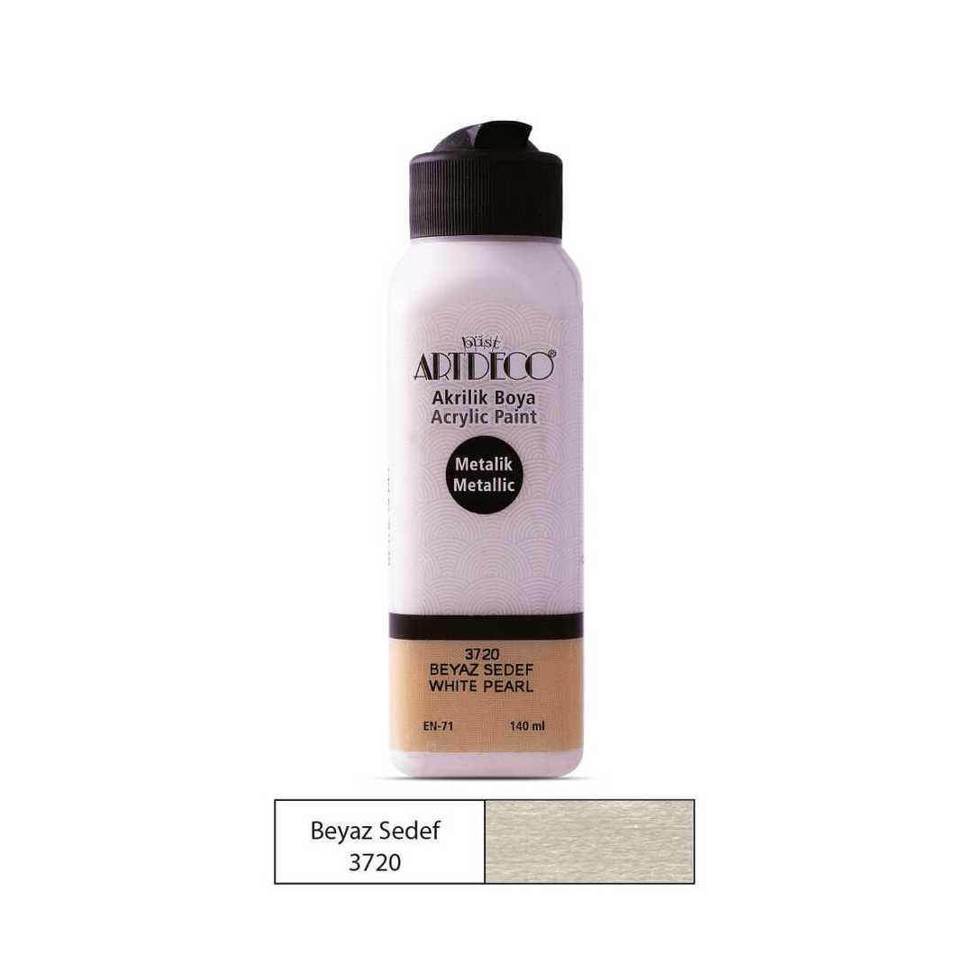 ARTDECO AKRİLİK BOYA 140 ML BEYAZ SEDEF METALİK 3720 1