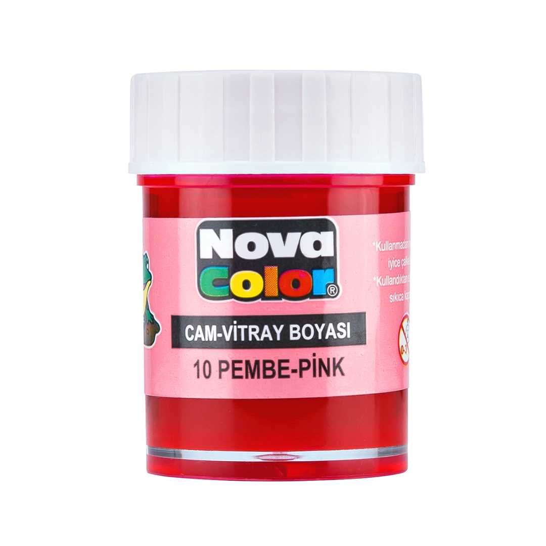 NOVA COLOR CAM BOYASI SU BAZLI PEMBE 12 Lİ NC-158 1
