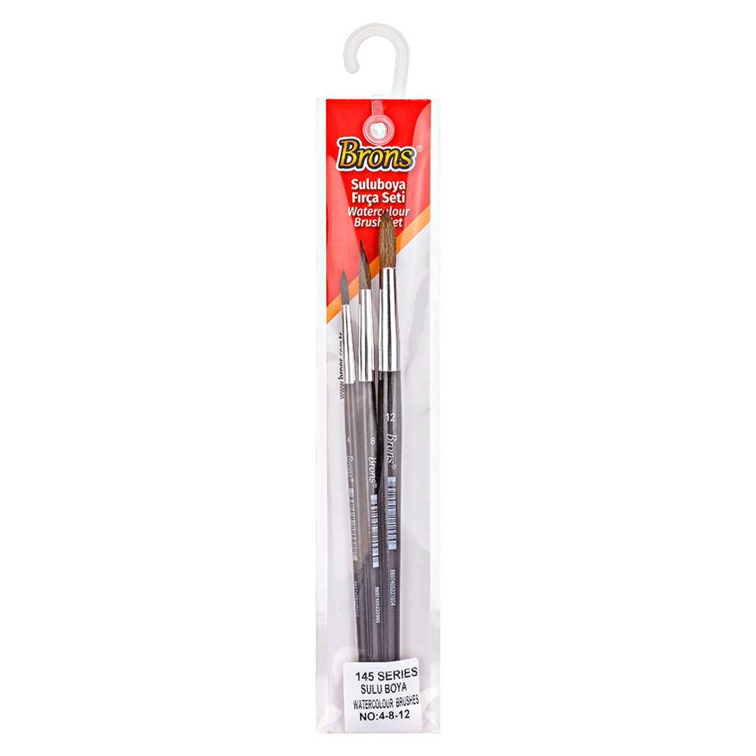 BRONS SULUBOYA FIRÇASI SET 3 LÜ 145/4-8-12 BR-674 1