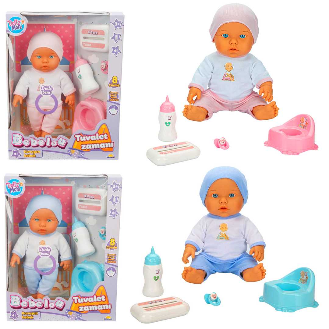 SUNMAN BEBEK 30011 BEBELOU TUVALET ZAMANI ALTINI ISLATAN KONUŞAN PİLLİ 32 CM 3+ 1