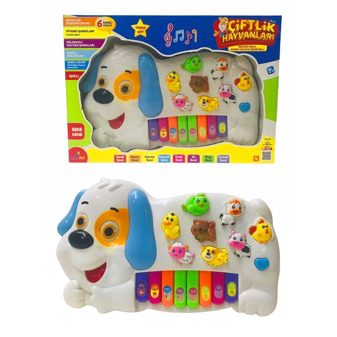 CAN ALİ TOYS KÖPEK PİYANO CNL-2223 ÇİFTLİK HAYVANLARI SESLİ IŞIKLI 18M+ 1