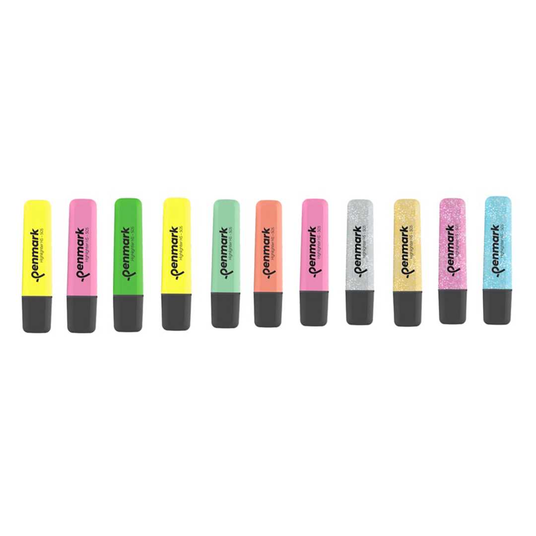 PENMARK FOSFORLU KALEM NEON-PASTEL-METALİK SİMLİ 12 RENK HS-505-12NPS 1
