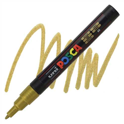 UNİ POSTER MARKÖRÜ POSCA PC-3M 09-1.3 ALTIN 6 LI 1