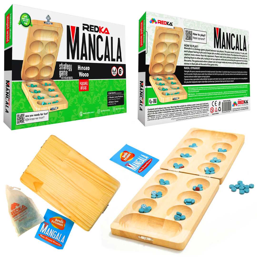REDKA STRATEJİ OYUNU RD5500 MANGALA AHŞAP KAPAKLI 6+ 1