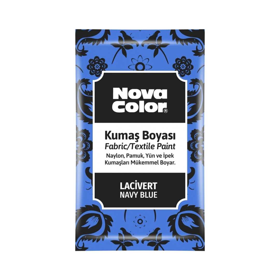 NOVA COLOR KUMAŞ BOYASI TOZ LACİVERT 12 Lİ NC-909 1