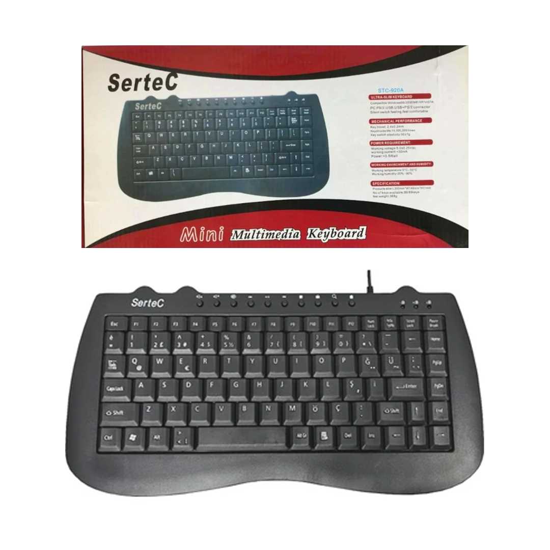 SERTEC KLAVYE Q STC-920A SİYAH MİNİ USB KABLOLU MULTİMEDİA 1
