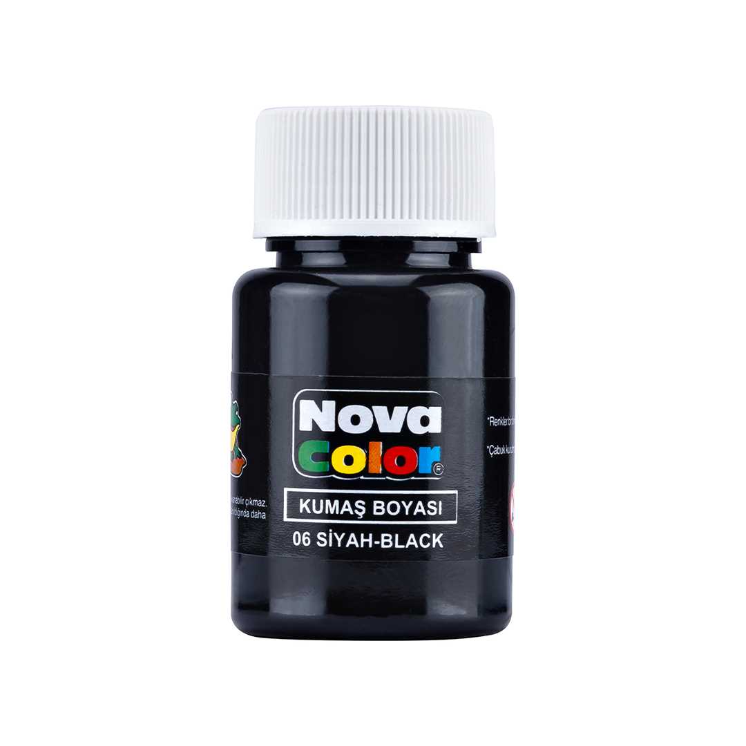 NOVA COLOR KUMAŞ BOYASI ŞİŞE 30 ML SİYAH 12 Lİ NC-164 1