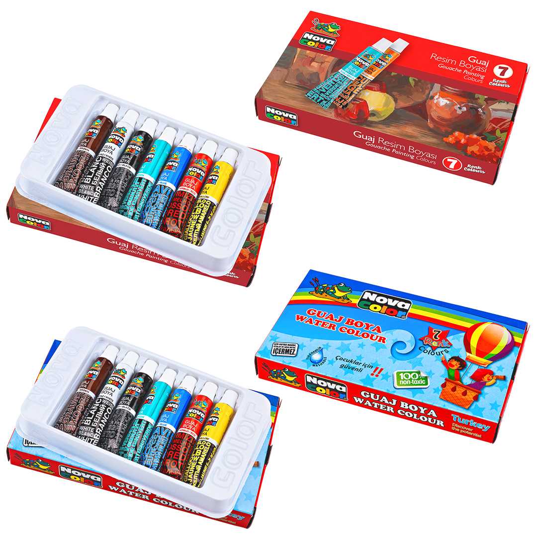 NOVA COLOR GUAJ BOYA TÜP 7 RENK NC-101 1
