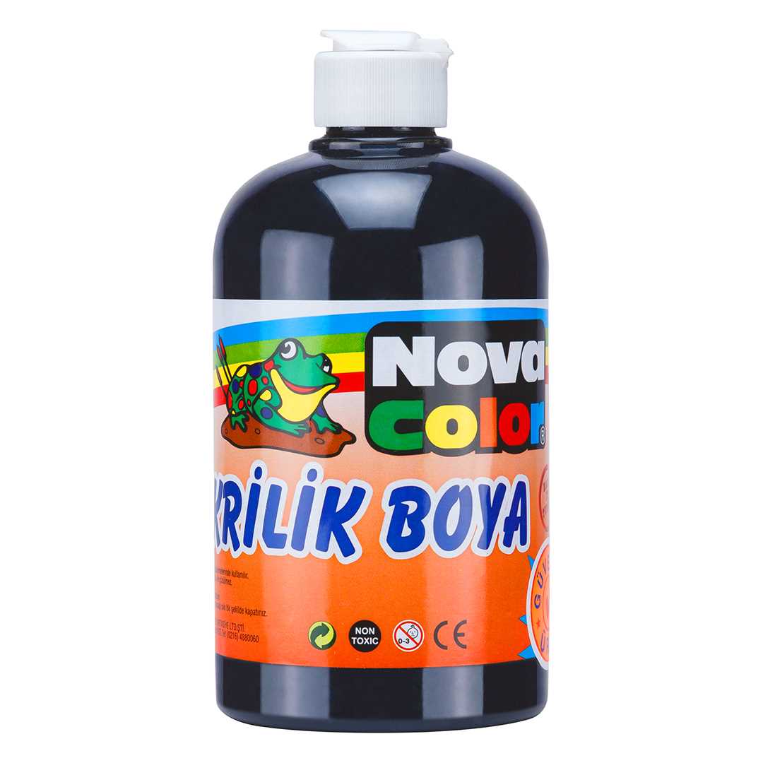 NOVA COLOR AKRİLİK BOYA 500 ML SİYAH NC-386 1