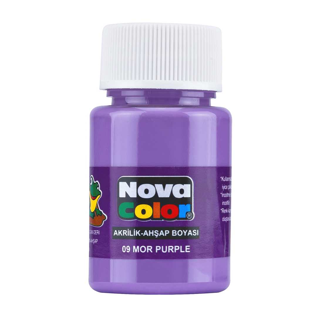 NOVA COLOR AKRİLİK BOYA ŞİŞE 30 ML MOR 12 Lİ NC-177 1