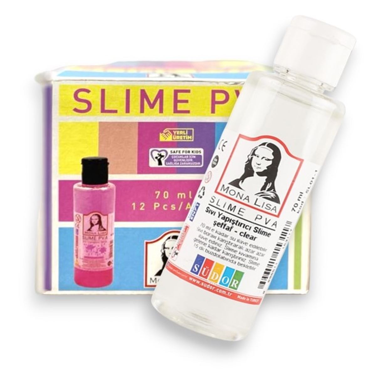 SÜDOR MONALİSA SLİME YAPIŞTIRICI ŞEFFAF 70 ML 12 Lİ SL01-1 1