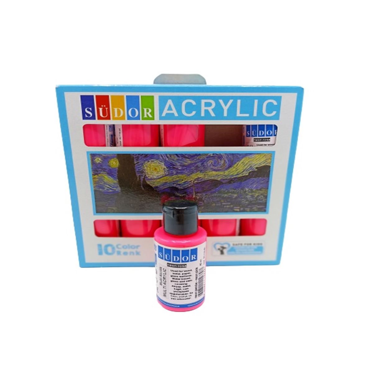 SÜDOR AKRİLİK BOYA 40 ML FOSFORLU PEMBE 10 LU SD110-06 1