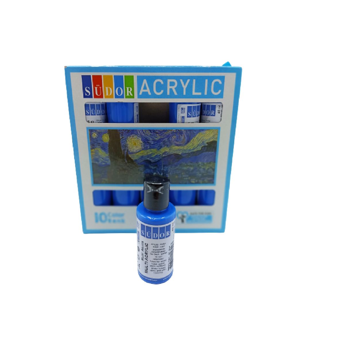 SÜDOR AKRİLİK BOYA 40 ML FOSFORLU MAVİ 10 LU SD110-07 1