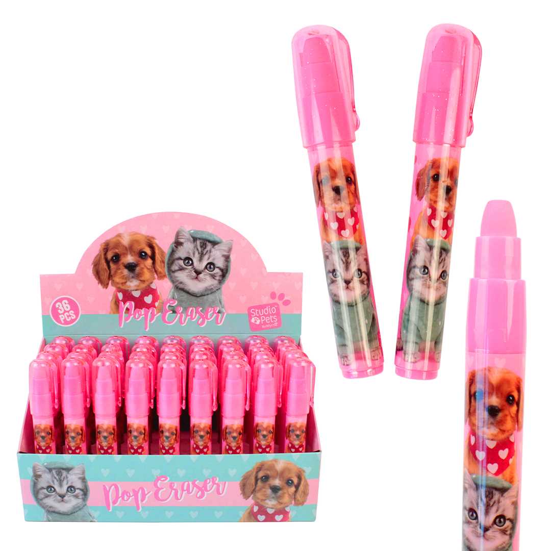 STUDİO PETS GEÇMELİ ROKET SİLGİ 36 LI PT-6288 1