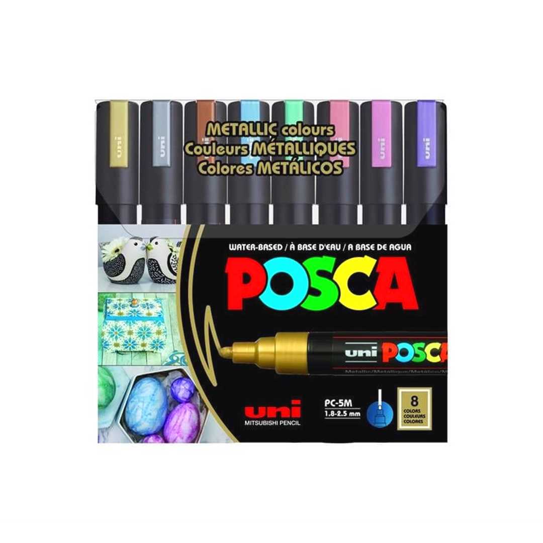 UNİ POSTER MARKÖRÜ POSCA PC-5M-8C MC 1.8-2.5 METALİK RENKLER 8 Lİ 1