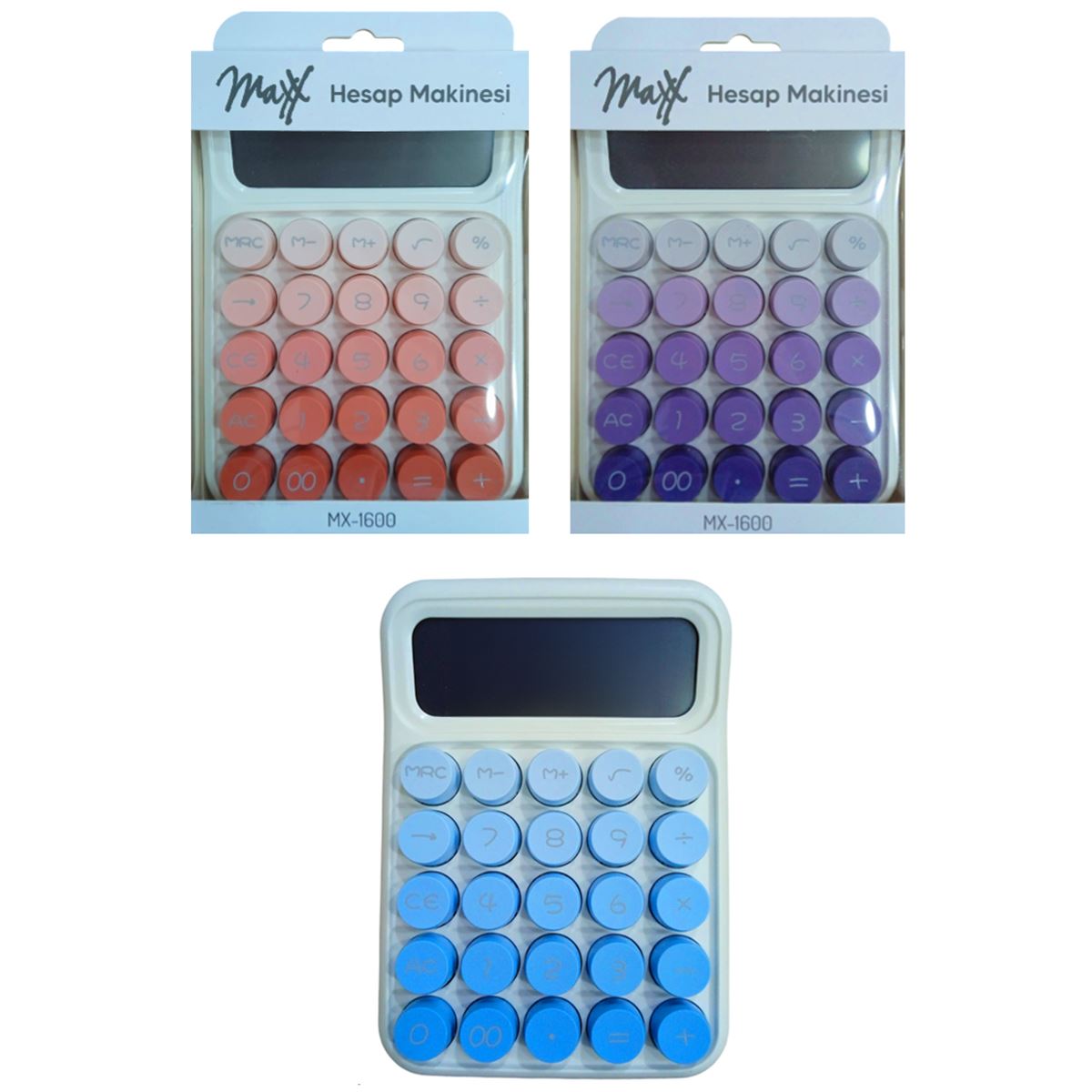 MAXX HESAP MAKİNESİ MX1600-1 RENKLİ 1