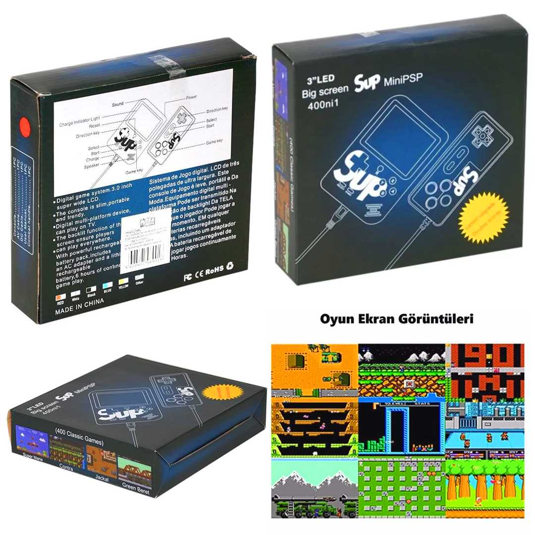 CAN TETRİS SUP-1 OYUN KONSOLU MİNİ PSP 400 OYUN 3+ 1