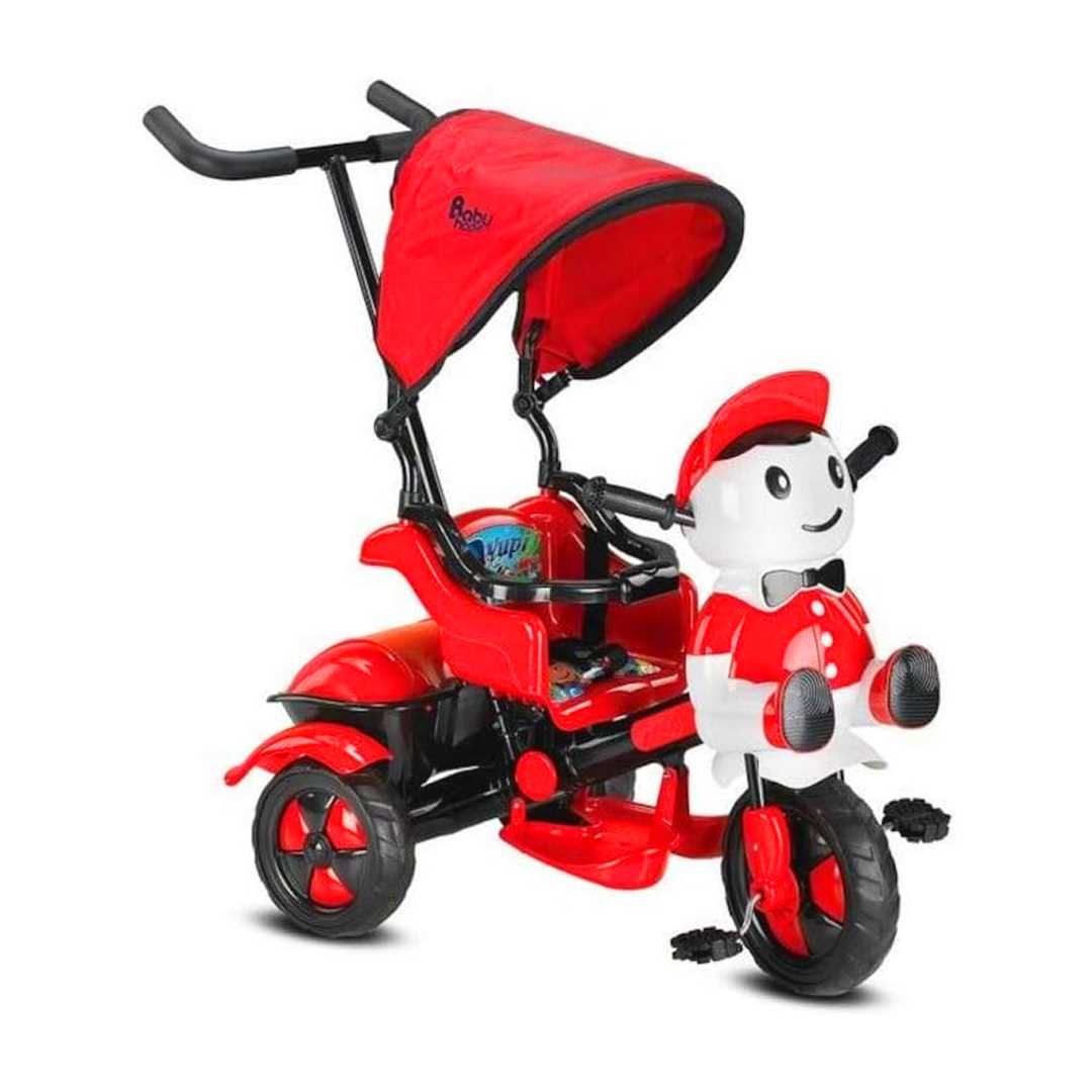 BABYHOPE İTMELİ BİSİKLET 012510 YUPİ TRİYCLE TENTELİ 3 TEKER KIRMIZI-SİYAH 1