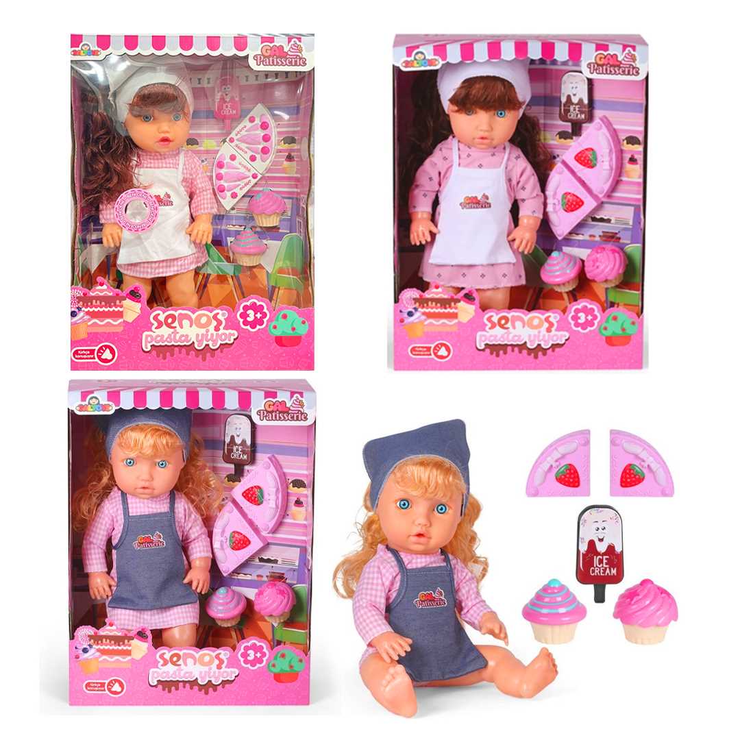 GALTOYS SENOŞ BEBEK GLT1115 PASTA YİYOR SESLİ PİLLİ 40 CM 3+ 1