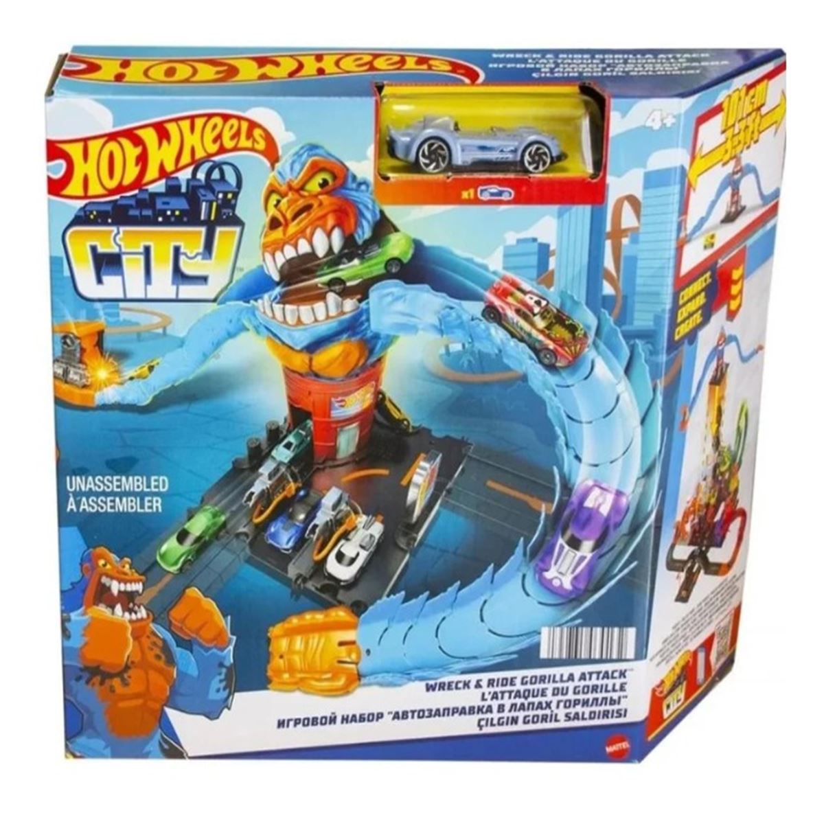 HOT WHEELS HDR30 - ASST.HDR29 DÜŞMAN YARATIKLAR OYUN SETİ MAYMUN 4+ 1